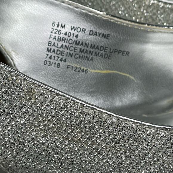 Worthington Pump Heels Slingback Ankle Strap Open Toe‎ Studded Silver Size 6.5 - Picture 7 of 12